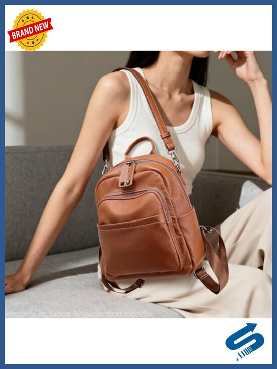 Genuine Leather Convertible Anti Theft Backpack Purse - Soft Travel Backpack main image 5